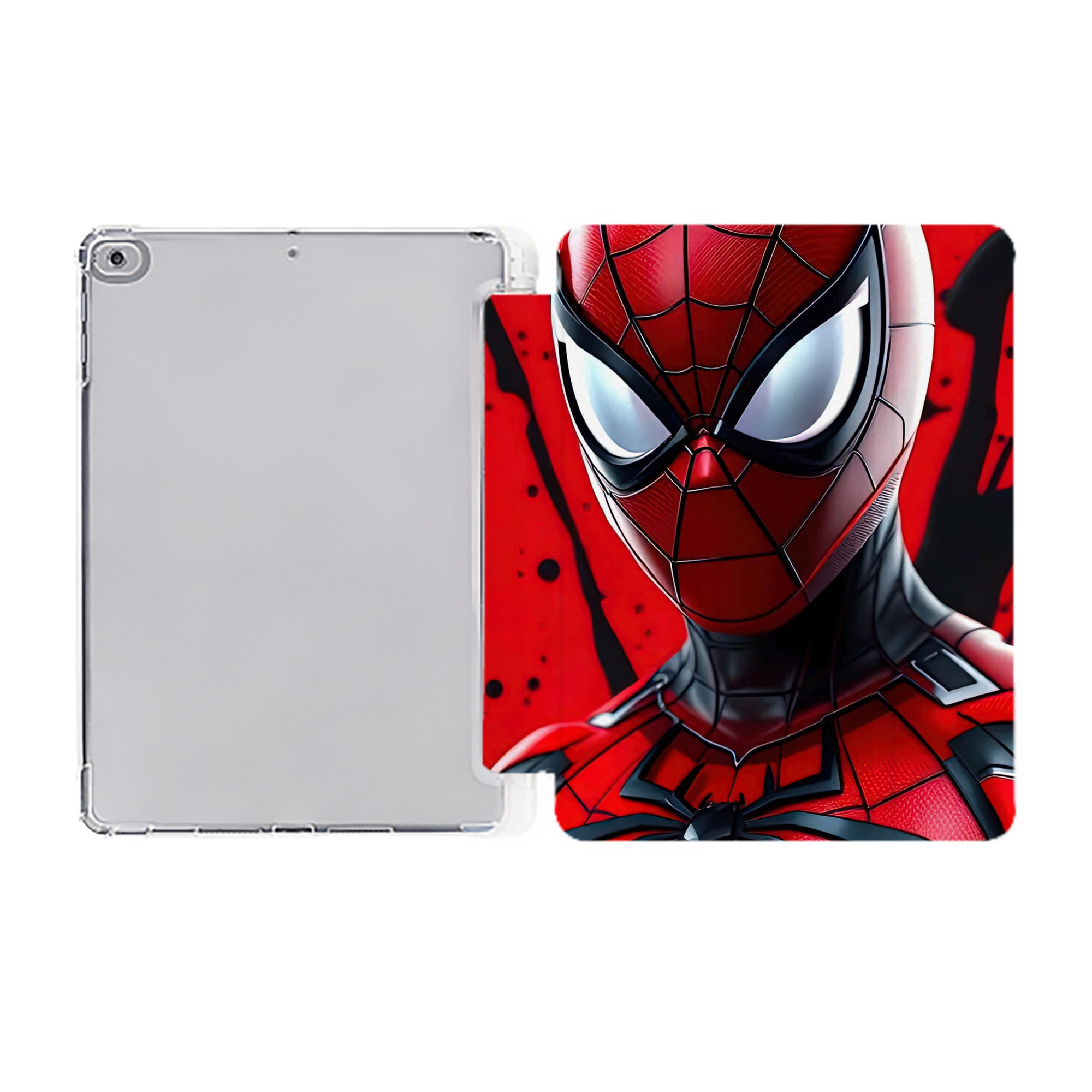 （画像用） Spider Man スパイダーマン IPad ケース ペン収納付き 三つ折りスタンド PUレザー×シリコン 対応機種9.5/10.5/10.9インチ